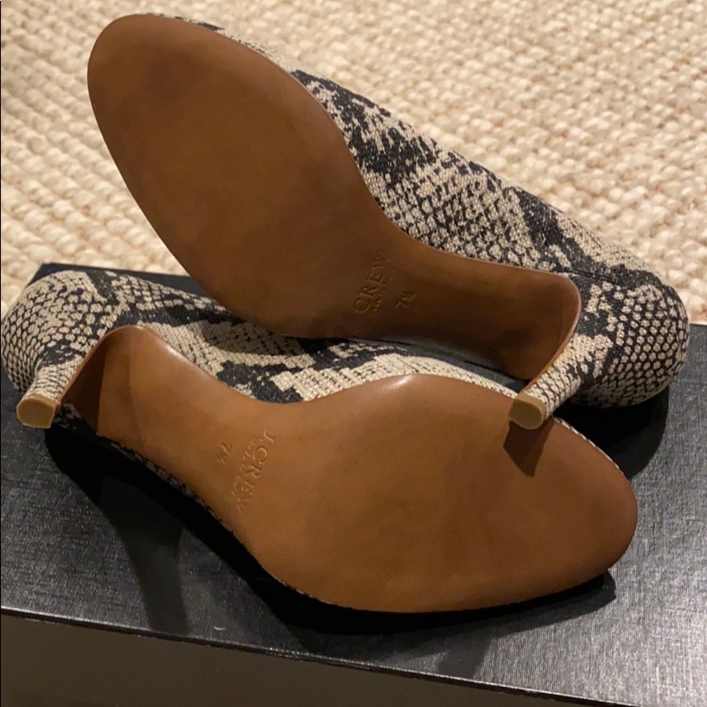 NIB NWT J Crew Mona snake printed animal print pumps fabric dress heels 7.5 M - Picture 7 of 11